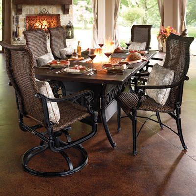 Carlisle Gas Fire Dining Table | Frontgate