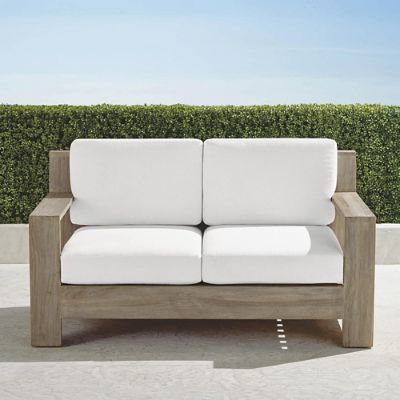 St Kitts Loveseat In Weathered Teak, How To Clean Frontgate Outdoor Furniture Covers