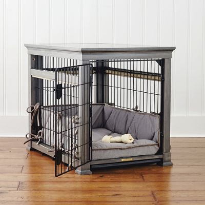 Luxury Pet Residence Dog Crate in Distressed Grey Frontgate