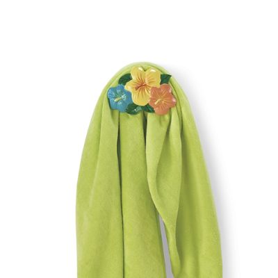 BATH TOWEL HOOK NEW IN BOX # 156795 COR FRONTGATE TROPICAL HIBISCUS FLOWER POOL 