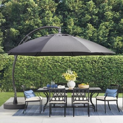 european patio umbrella Amazon.com : SAFAVIEH Outdoor - Elsa 9-Foot Crank Patio Umbrella - Navy &  White Canopy - Brown Aluminum Pole - Striped European Spa Design