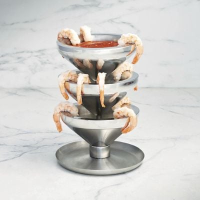 Super Chill Shrimp Tower with Gel-Based Freezing Layer & Stainless Steel Design