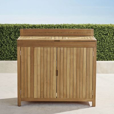 Teak wood deals outdoor storage cabinet