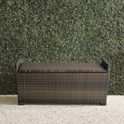 Plastic wicker storage bench hotsell