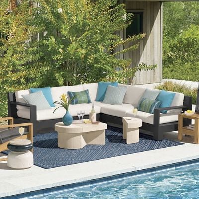 St. Kitts Modular Seating Collection in Matte Black Aluminum with