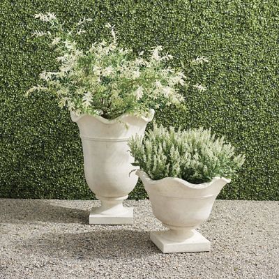 Rafaela Stone Composite Planters for Indoor & Outdoor Use with Drain Hole
