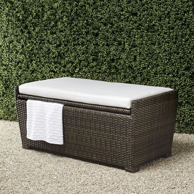 Tapered Wicker Storage Bench Cushion Frontgate