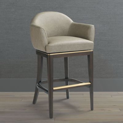 Blanchett Swivel Bar & Counter Stool with High-Density Foam & Brass-Plated Footrest