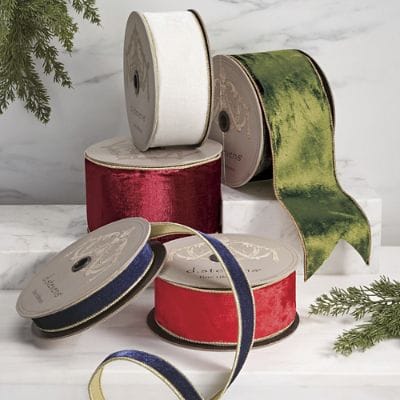 Lush Velvet Ribbon with Gold Back for Classic Holiday Gift Accent