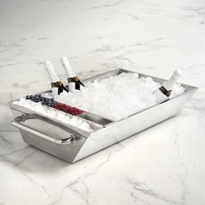 Arctic Chill Beverage Collection Stainless-Steel Tubs with Built-in Handles & Condensation-Free Design