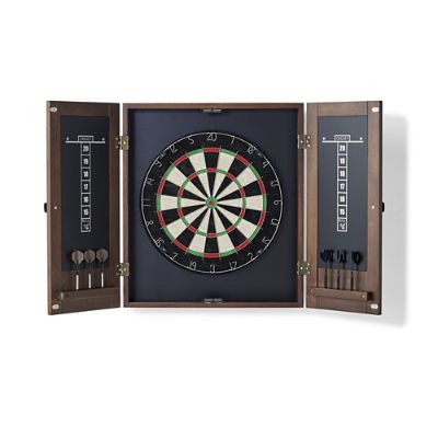 Sutton Dart Board Cabinet with Bristle-Board & Steel-Tipped Darts