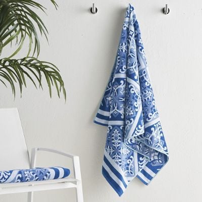 Frontgate Resort Estado Tile Beach Towel � Plush 100% Cotton & UV Resistant
