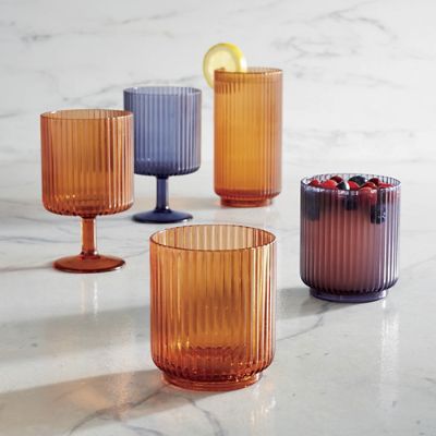 Monterey Acrylic Water Goblets in Terracotta, Set of Six | Frontgate.com