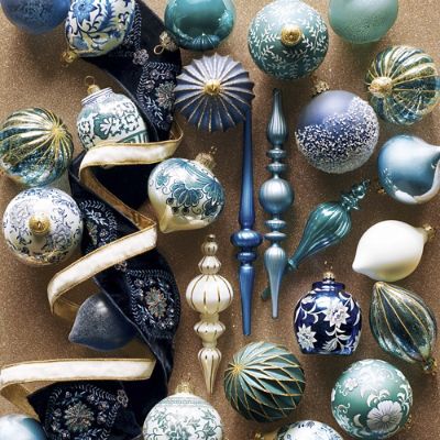 Bleu Heirloom 40-piece Ornament Collection | Frontgate