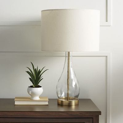 Katrina Table Lamp with Antiqued Brass Accents & Dimmer Switch