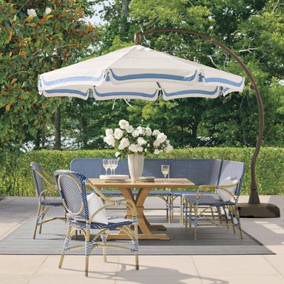frontgate screened patio umbrella 9-11ft Mosquito Screen Allow wet canopy to dry in an open position before closing Outdoor Furniture Drama #help #frontgate
