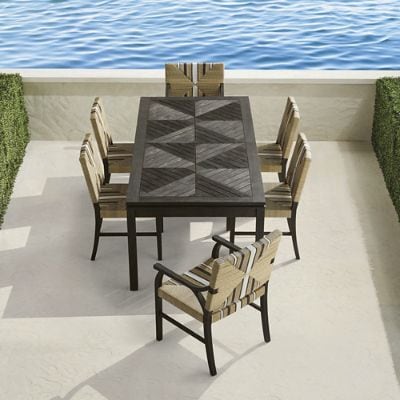 Torano 7-pc. Dining Set with All-Weather Wicker & Teak Frames in