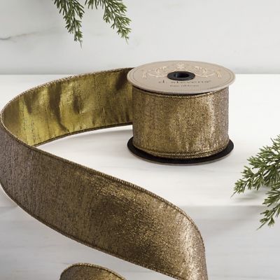 Chocolate Textured Metallic Ribbon for Holiday Decor & Gift Wrapping
