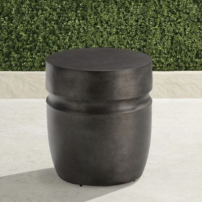 Corbyn Aluminum Accent Stool with Antique Gray Finish & Adjustable