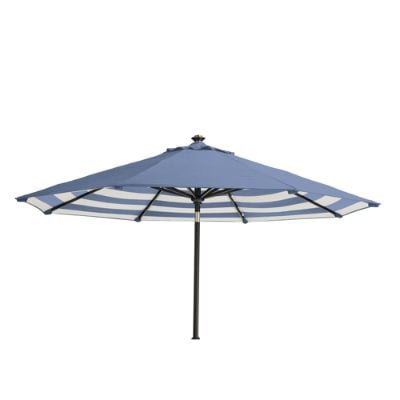 blue and white striped cantilever patio umbrella Treasure Garden  11 ft Octagonal Outdoor (High-Perform Elevate your outdoor space with an elegant Aurora Cantilever Umbrella