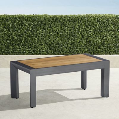 Azores Modular Side Table with Slatted Teak Top & Matte Black