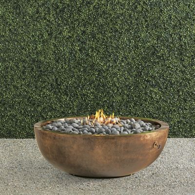 鉢・プランター spicygem meteorite bowl brass Hammered Copper Fire Pit with 65,000 BTU Output & Tumbled Lava Rock