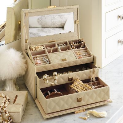 WOLF Large Quilted Jewelry Box | Frontgate