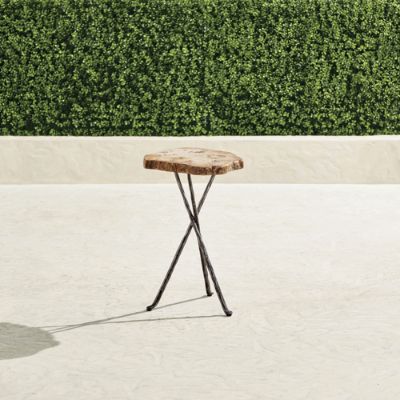 Petrified Wood Tripod Table | Frontgate