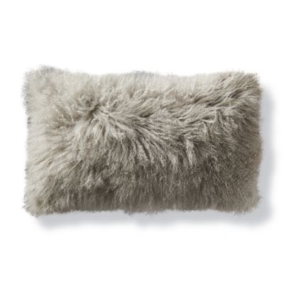 Mongolian fur lumbar pillow best sale