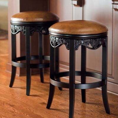 Carved Grapes Backless Bar and Counter Stools Frontgate