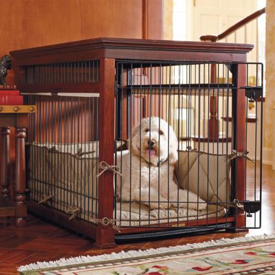 Luxury Mahogany Pet Residence Dog Crate 