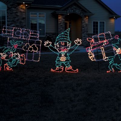 Outdoor Lighted Elves Set of Three Frontgate