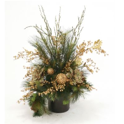Gilded Poinsettia Urn Filler Frontgate