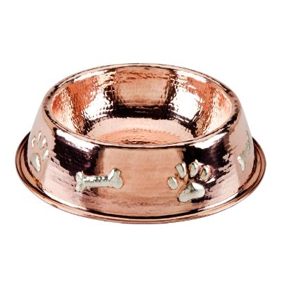Paws and Bones Copper Pet Bowl Frontgate
