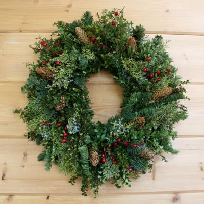 Berry Evergreens Wreath Frontgate