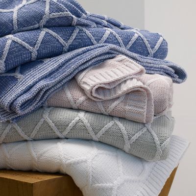 Sferra ANDRIA Oreiller Décoratif 12 x 22 COTON LAINE FRÊNE (Bleu/Gris