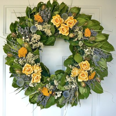 Yellow Rose Wreath | Frontgate