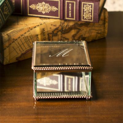 Small Monogrammed Glass Decorative Box Frontgate