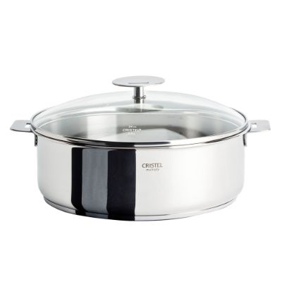 Cristel Casteline Stainless Steel Saute Pan with Removable Handle
