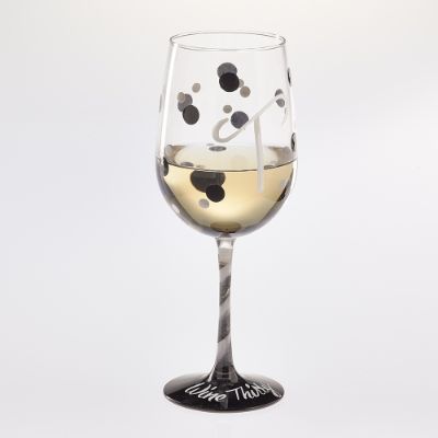 Polka Dot Hand Painted Wine Glass Frontgate