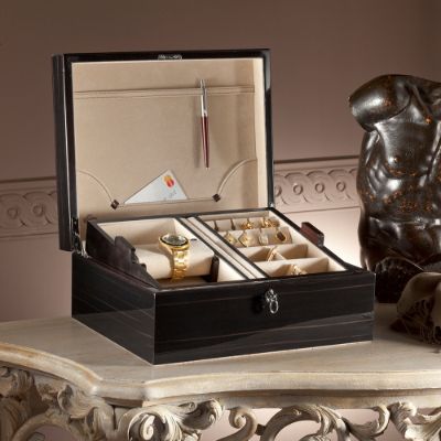 Agresti Italian Polished Ebony Men's Jewelry Box Frontgate