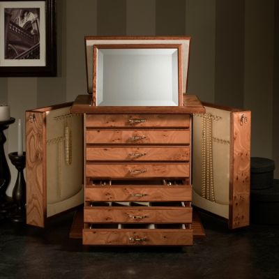 Agresti Italian Matte Briarwood Jewelry Chest Frontgate