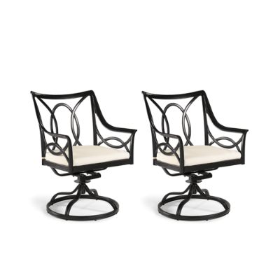 Moreaux Set Of Two Swivel Dining Chairs With Cushions