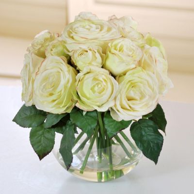 Rose Floral Arrangement in Glass Bowl | Frontgate