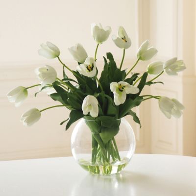 Tulip Floral Arrangement In Glass Bowl | Frontgate