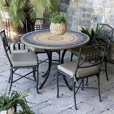 KNF Caribbean Sea Mosaic Table Collection Handcrafted Tile Artistry