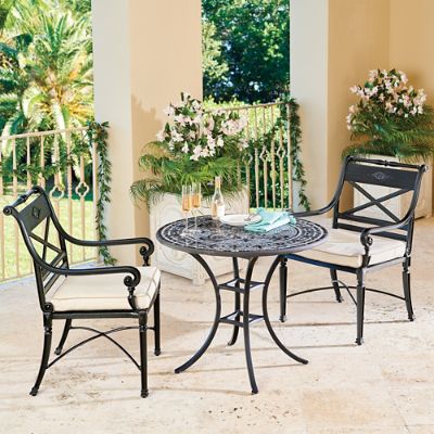 KNF Roma Mosaic End Table with Hand-Cut Tile Design & Durable