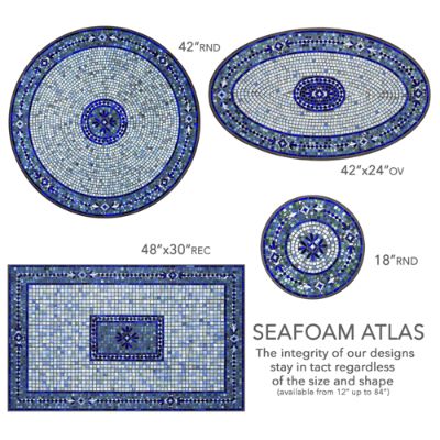 KNF Seafoam Atlas Mosaic Table Collection & Handcrafted Tile