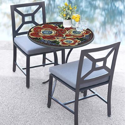KNF Zinnia Mosaic Table Collection & Handcrafted Tile Artistry by