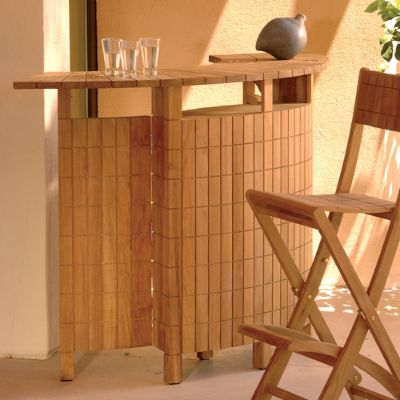 Demi Lune II Teak Folding Bar Frontgate